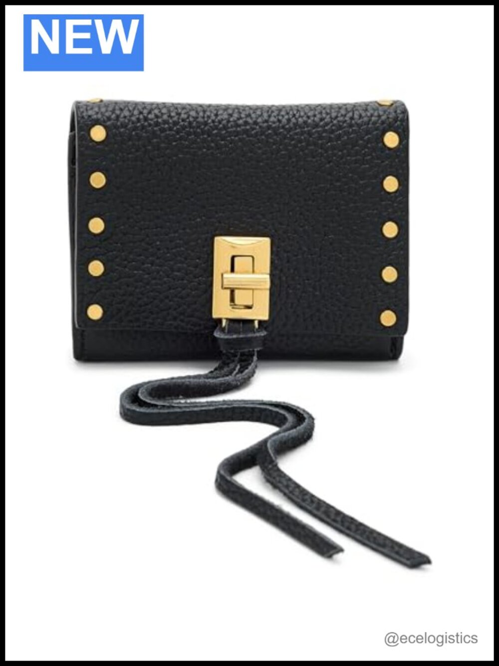 Rebecca Minkoff Darren Metro Leather Bifold Wallet with Snap Closure